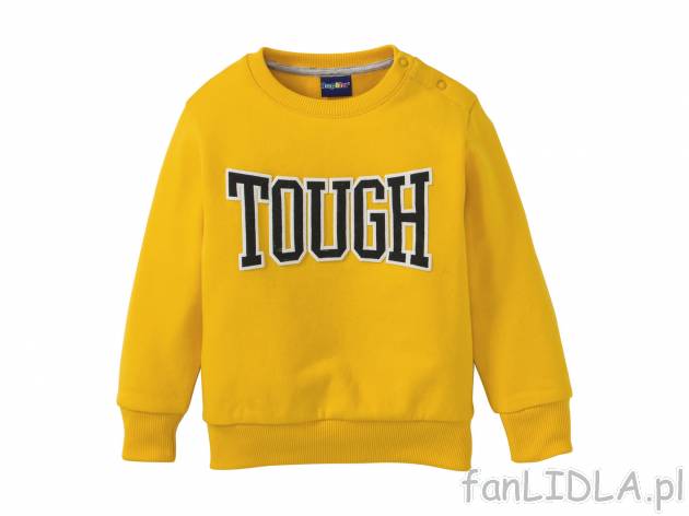 Żółta bluza z napisem TOUGH, cena 19,99 PLN 
- rozmiary: 86-116
- przyjemny ...