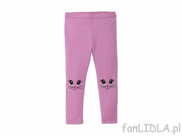 Legginsy dziewczęce z uroczymi nadrukami mysich twarzy na kolanach , cena 7,99 ...
