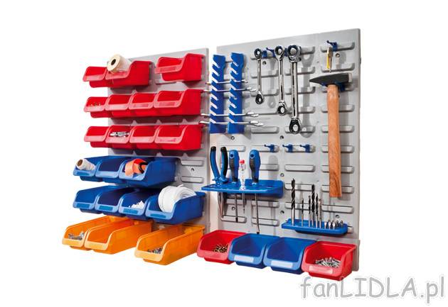 Warsztatowy organizer ścienny Powerfix, cena 89,90 PLN za 1 opak. 
- 2 stabilne ...