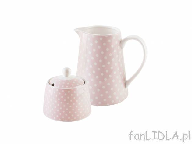 Zestaw z porcelany , cena 24,99 PLN 
- cukierniczka i mlecznik
- przystosowane ...