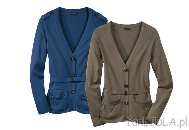 Sweter , cena 37,99 PLN za 1 szt. 
- z delikatnej dzianiny 
- odpinany pasek z ...
