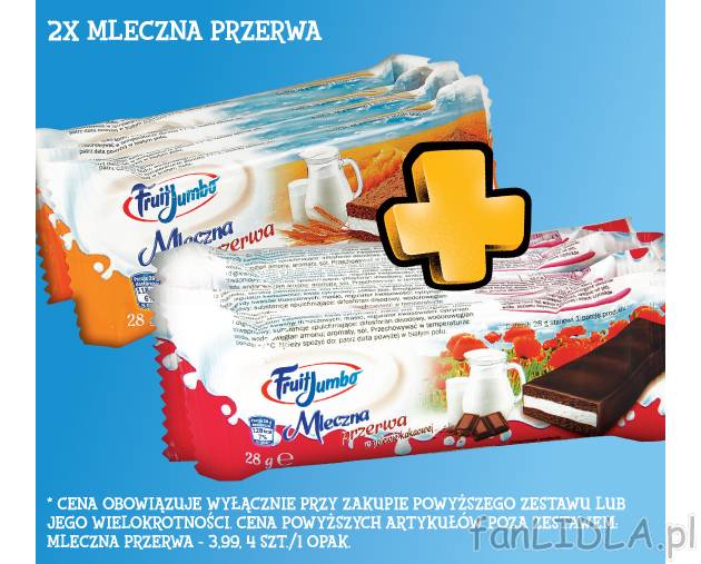 2 x Mleczna przerwa , cena 5,98 PLN za 2 x112 g/zestaw 
- Oszczędzasz 2.00. 
- ...