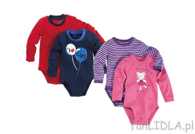 Body niemowlęce 2 szt. Lupilu, cena 17,99 PLN za 1 opak. 
- 100% bawełna 
- ...