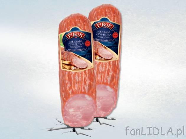 Pikok Kiełbasa żywiecka , cena 2,00 PLN za 2x286 g, 1kg=17,48 PLN. 
- Oszczędzasz ...