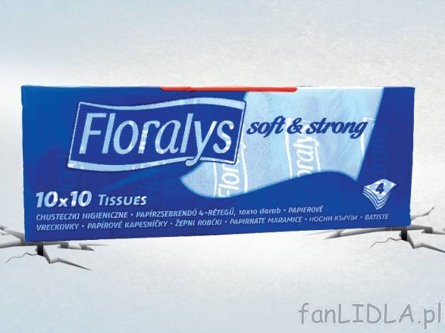 Floralys Chusteczki higieniczne 4-warstwowe , cena 2,45 PLN za 10x10 szt./1 opak.