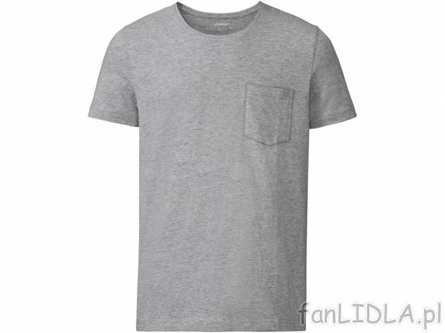 T-shirt z biobawełną , cena 17,99 PLN. Męski szary T-shirt z okrągłym dekoltem ...