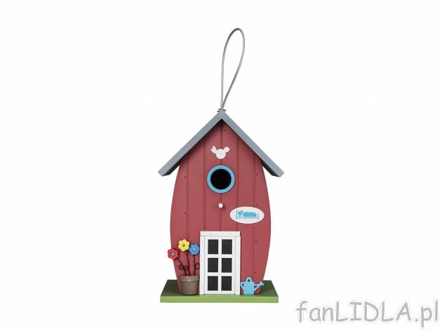 Domek dla ptaków , cena 39,99 PLN 
- ø otworu dla ptaków: ok. 3 cm
- stalowa ...