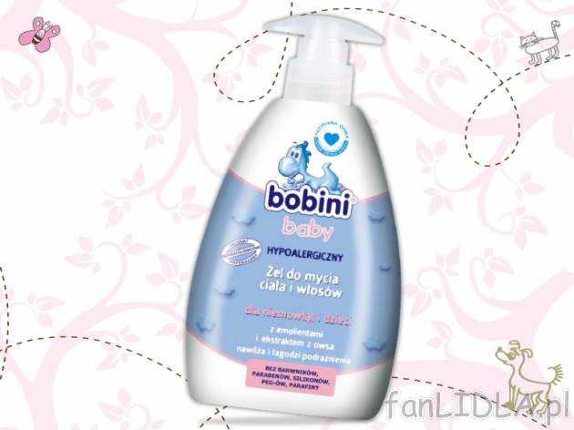 BOBINI Hypoalergiczny żel do mycia ciała i włosów , cena 7,00 PLN za 400 ml/1 ...
