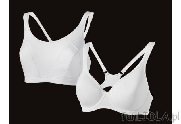 Biustonosz sportowy Crivit Sports, cena 24,99 PLN za 1 szt. 
- z uformowanymi miseczkami ...