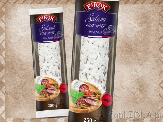 Salami suszone z orzechami włoskimi , cena 7,00 PLN za 250 g/1 opak., 100 g=3,00 ...