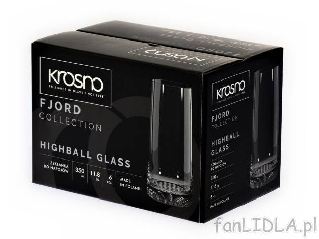 KROSNO® Szklanki do napojów FJORD, 6 szt. , cena 54,99 PLN 
KROSNO® Szklanki ...