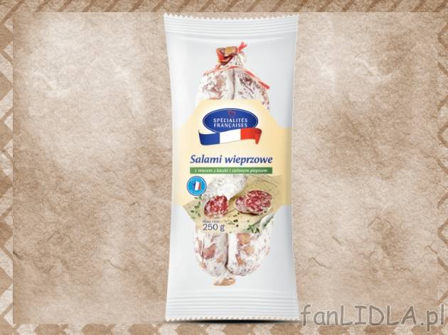 Salami wieprzowe z mięsem z kaczki i zielonym pieprzem , cena 9,00 PLN za 250 g/1 ...