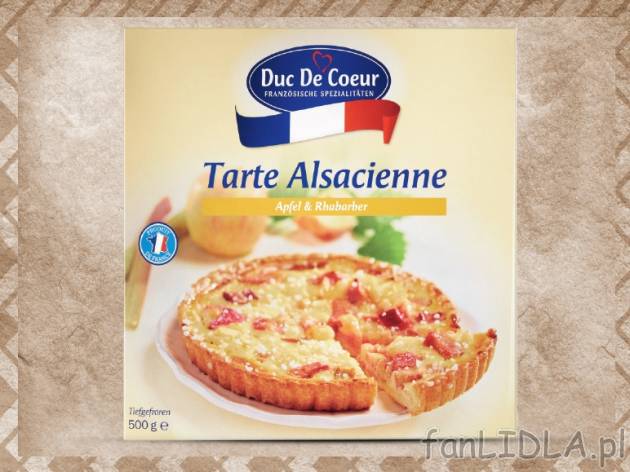 Ciasto z jabłkiem i rabarbarem , cena 15,00 PLN za 500 g/1 opak., 1 kg=31,98 PLN. ...
