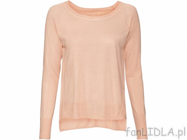 Sweter damski z wiskozą , cena 29,99 PLN. Sweter z okrągłym dekoltem, w modnym ...