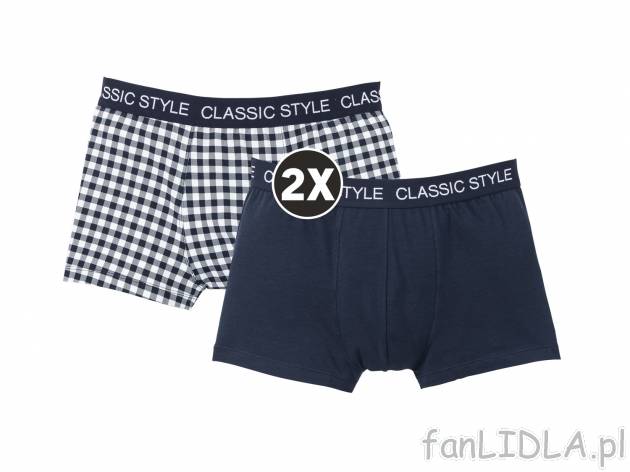 Bokserki, 2 pary , cena 21,99 PLN  
-  95% bawełny, 5% elastanu 
-  rozmiary: M-XXL