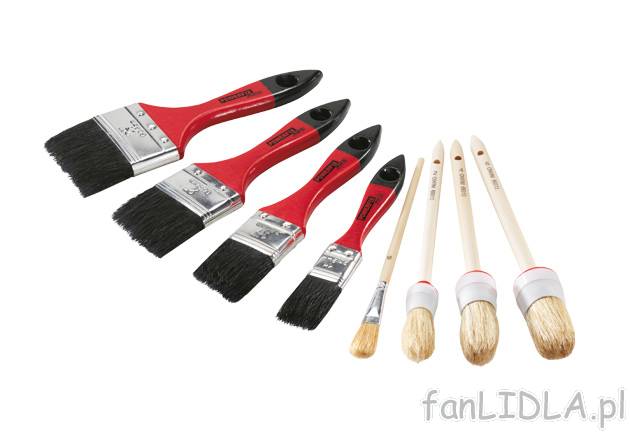 Zestaw pędzli 8 szt. Powerfix, cena 12,99 PLN za 1 opak. 
- do prac malarskich ...