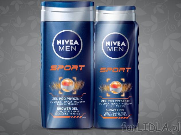 Zestaw Nivea Men, Żele pod prysznic 500+250 ml , cena 14,00 PLN za 500+250 ml/1 ...