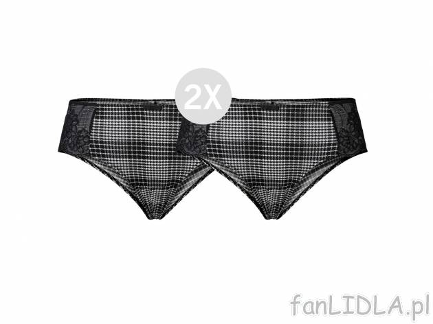 Damskie majtki typu hipstery, 2 pary , cena 19,99 PLN  
-  rozmiary: S-L