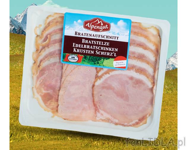 Pieczeń , cena 6,99 PLN za 150 g 
- Aromatyczna szynka pieczona z dodatkiem boczku, ...