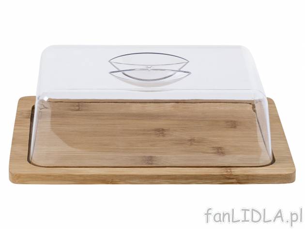Pojemnik na ser z drewnianą podstawką, cena 24,99 PLN 
- 25 x 7,5 x 19,5 cm ...