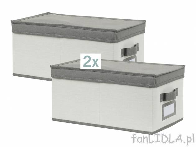 Zestaw 2 pojemników , cena 37,99 PLN  
-  25 x 40 x 18 cm (szer. x gł. x wys.)