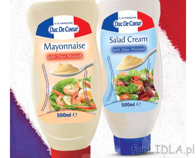 Majonez Dijon , cena 5,99 PLN za 500 ml 
- Kremowy majonez z delikatnym posmakiem ...