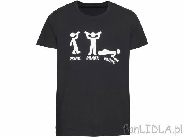 T-shirt męski z okrągłym dekoltem, cena 17,99 PLN 
- 100% bawełny
- rozmiary: ...