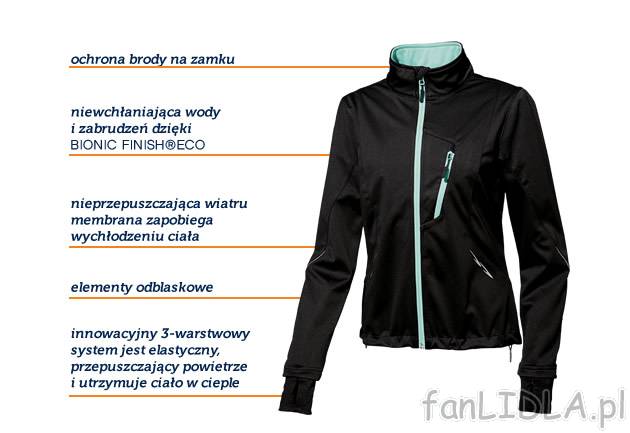 Kurtka softshell Crivit Sports, cena 69,90 PLN za 1 szt. 
- materiał: 100% poliester ...