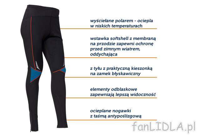 Spodnie do biegania z membraną i wstawkami softshell Crivit Sports, cena 39,99 ...