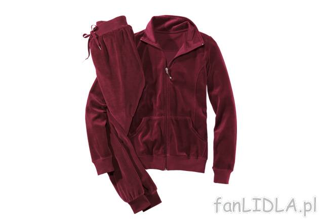 Dres welurowy damski Esmara, cena 59,90 PLN za 1 opak. 
- bluza z kapturem lub ...
