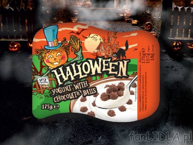 Jogurt halloween , cena 1,79 PLN za 175 g/ 1 opak., 100g=1,02 PLN.