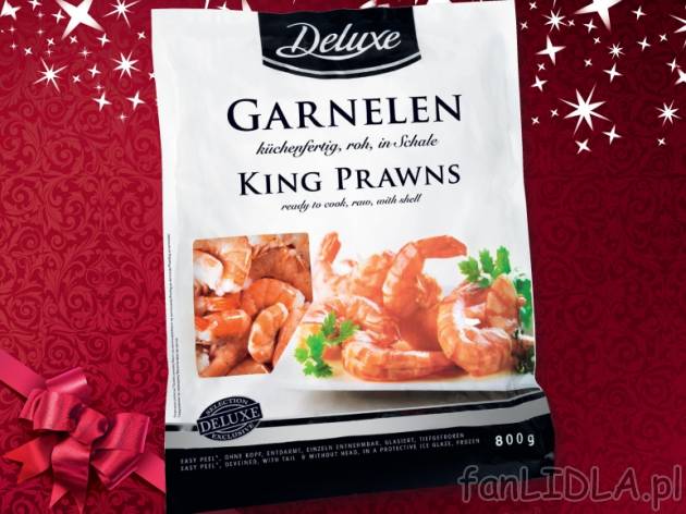 Krewetki olbrzymie , cena 39,00 PLN za 800 g, 1kg=48,75 PLN. 
- Krewetki olbrzymie, ...