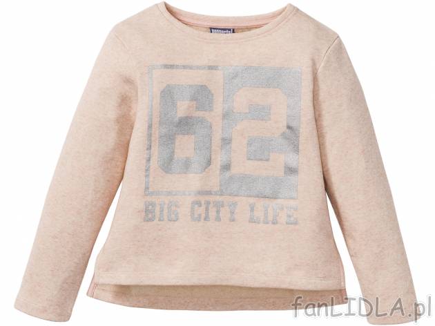 Bluza* , cena 19,99 PLN. Dziewczęca bluza z długim rękawem i okrągłym dekoltem, ...