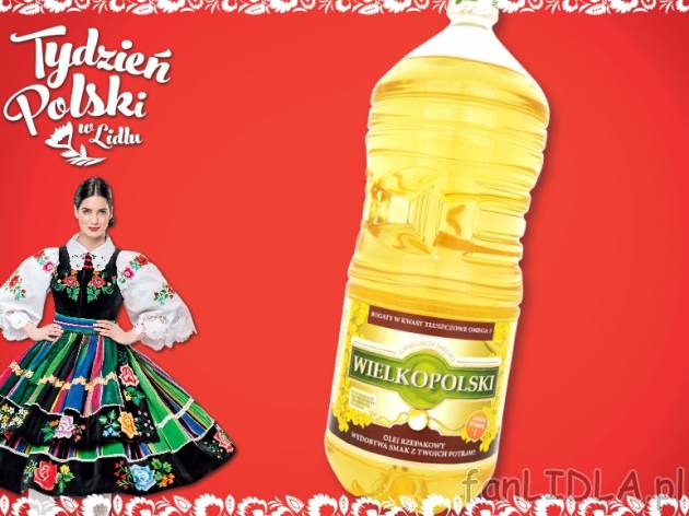 Wielkopolski Olej rzepakowy , cena 8,79 PLN za 2L/1 opak., 1L=4,40 PLN.
