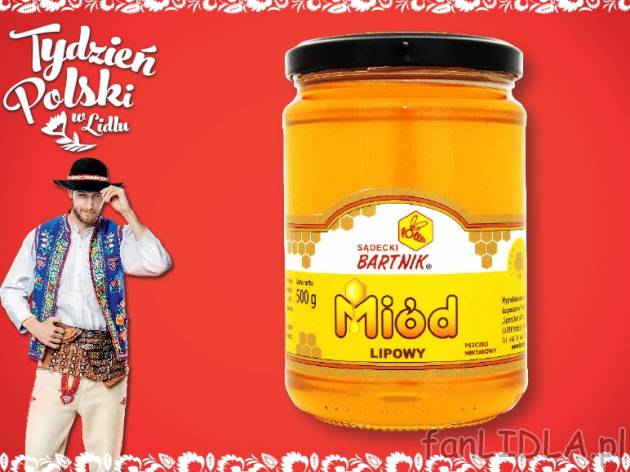 Sądecki Bartnik Miód lipowy , cena 11,99 PLN za 500g/1 opak., 1kg=23,98 PLN.