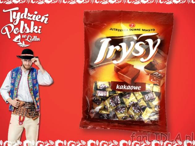 Cukierki Irysy , cena 1,99 PLN za 200 g/1 opak., 100g=1,00 PLN.