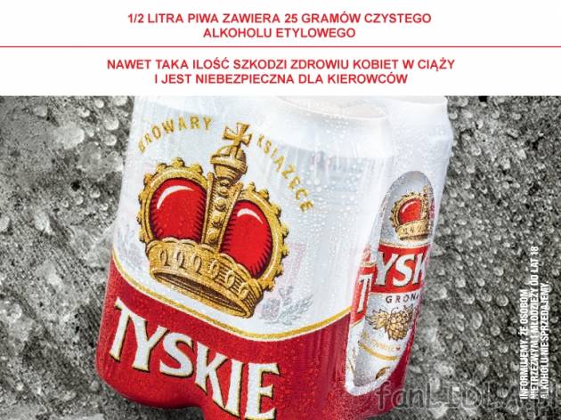 Piwo Tyskie 4-pak  , cena 7,99 PLN za 4x500 ml/1 opak., 1L=4,00 PLN.