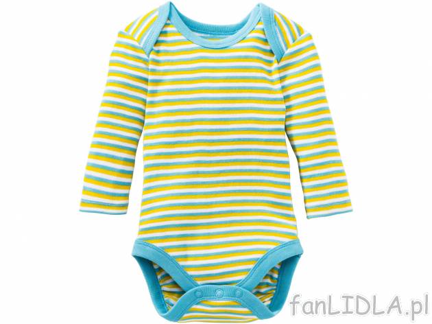 Body z bawełny , cena 5,99 PLN. Body dziecięce w paski. 
- 100% bawełny 
- ...