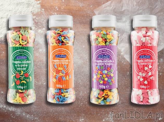 Dekoracje cukrowe , cena 7,99 PLN za 90/100 g/1 opak., 100g=8,88/7,99 PLN.