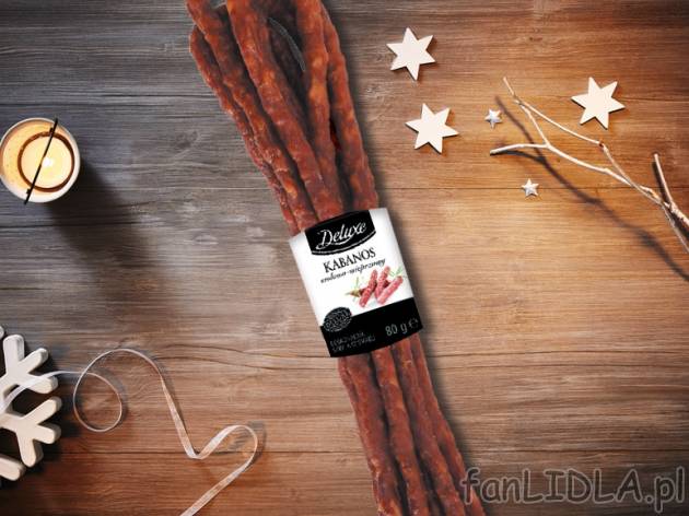 Kabanosy wołowo-wieprzowe  , cena 3,33 PLN za 80 g/1 opak., 100g=4,16 PLN.