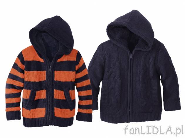 Sweter Lupilu, cena 39,99 PLN za 1 szt. 
- wewnątrz z puszystym pliszem teddy
- ...