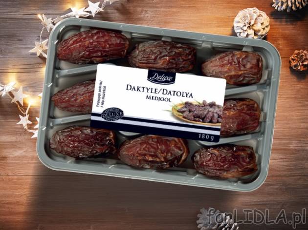 Daktyle Medjool , cena 7,99 PLN za 180g/1 opak., 100g=4,44 PLN.