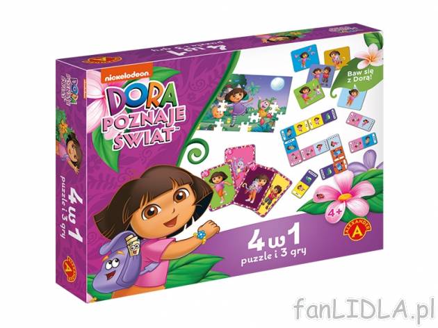 Gra 4 w 1 , cena 19,99 PLN za 1 szt. 
do wyboru: 
- Dora  
 \