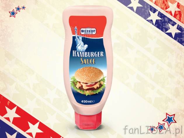 Sos do hamburgerów -  od 19.11 , cena 3,99 PLN za 450 ml/1 opak., 1L=8,87 PLN.