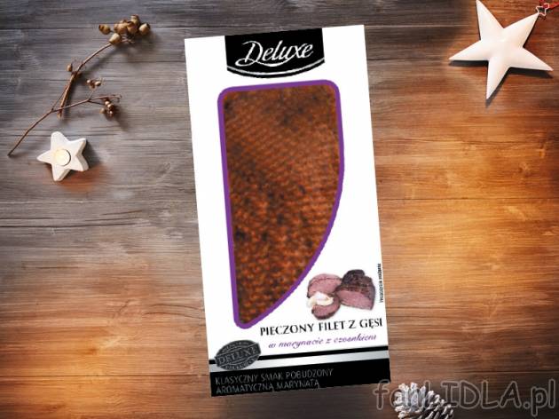Pieczony filet z piersi gęsi , cena 5,00 PLN za 100 g 
- z piersi młodej gęsi ...