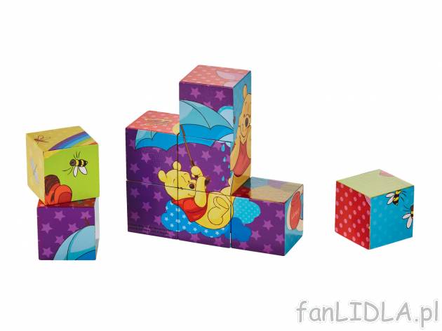 Drewniane puzzle , cena 29,99 PLN. Puzzle z motywem Kubusia Puchatka, które rozwijają ...