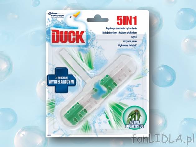 DUCK Zawieszka do toalet 5w1 , cena 4,00 PLN za 414 g/1 opak., 100g=10,95 PLN. 
- ...