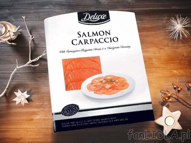 Carpaccio z łososia z parmezanem , cena 9,99 PLN za 100 g/1 opak.