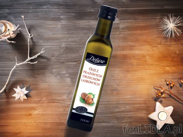Olej z orzechów laskowych , cena 11,99 PLN za 250 ml/1 opak., 100ml=4,80 PLN.