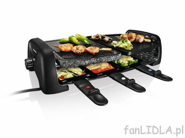 Grill elektryczny raclette 1400 W , cena 119,00 PLN za 1 szt. 
- z gorącym kamieniem ...
